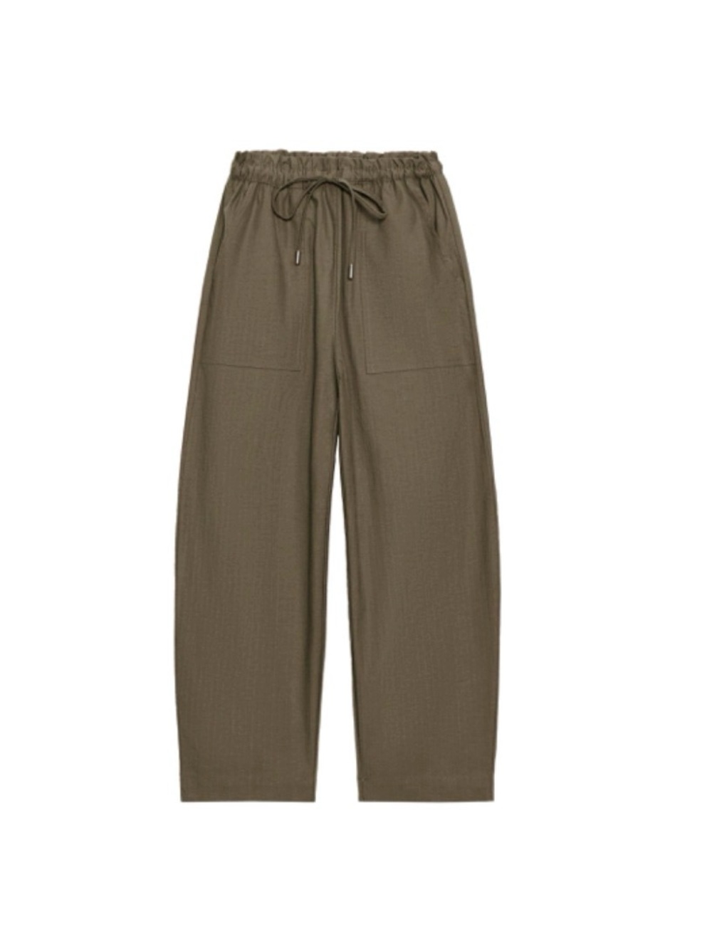 Zara Drawstring Tapered Pants in Olive
